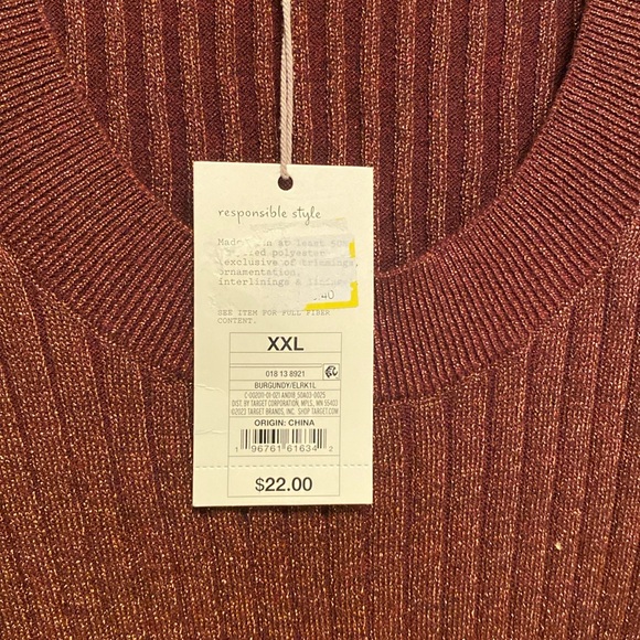 Brand New A New Day Burgundy Scoop Neck Sweater…size XXL - Picture 5 of 5